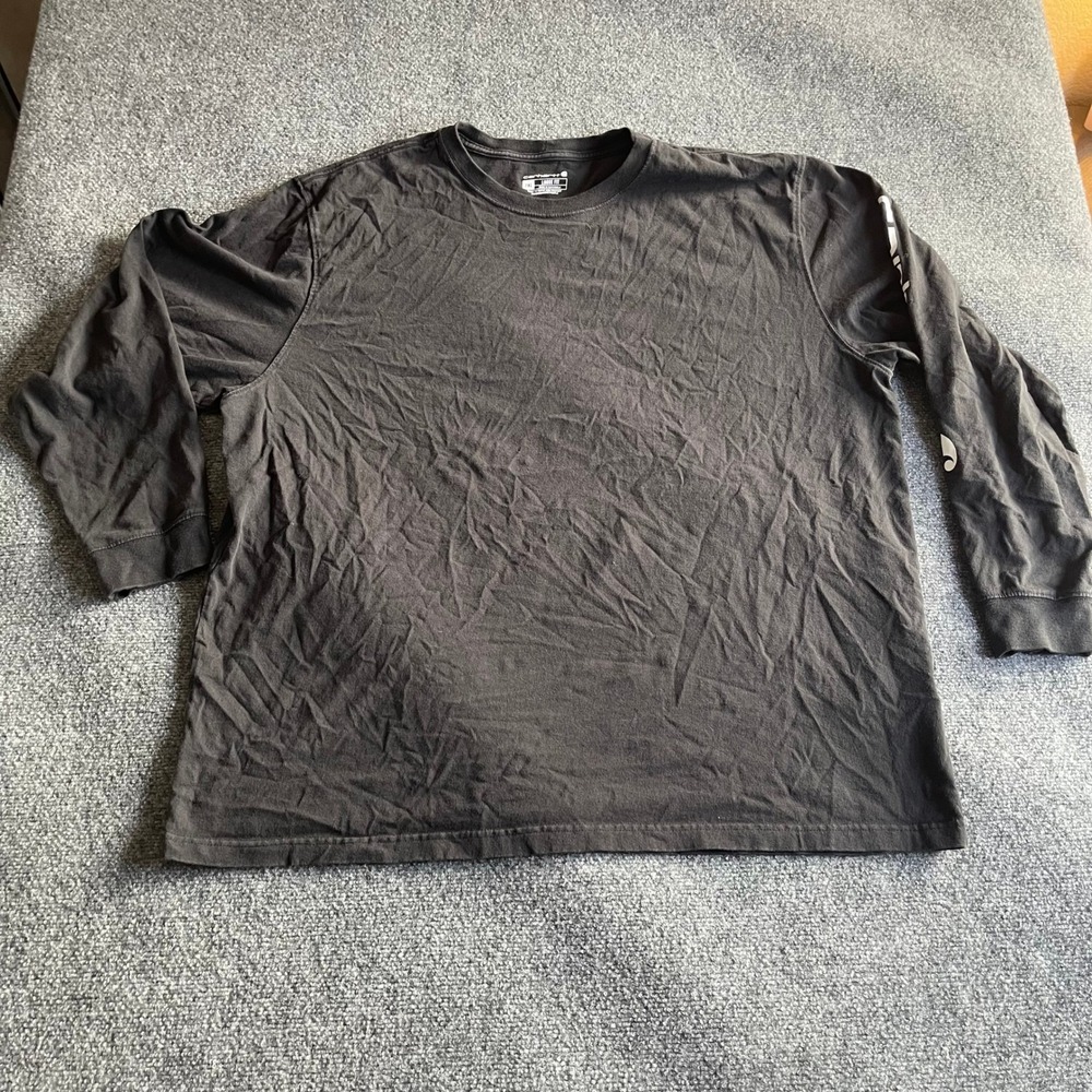 Carhartt Mens Loose Fit Long Sleeve Graphic Logo T-Shirt Faded Black 2XL